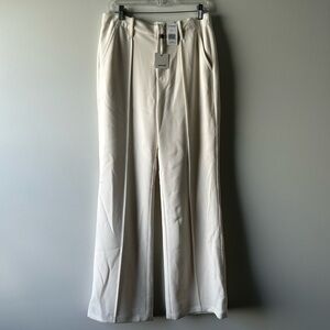 Simkhai ivory/cream high rise wide leg pants
